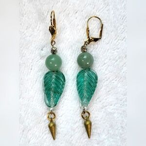 ARTISAN Aquamarine Mermaid Statement Dangle Earrings / Pierced